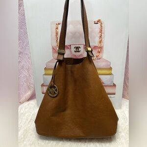 MICHAEL KORS Brown Leather Hobo Bag, Suede Lining